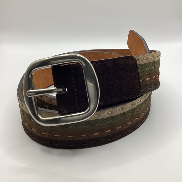Rare Vintage Cole Haan Leather & Suede 4 Color Belt - Picture 2 of 15